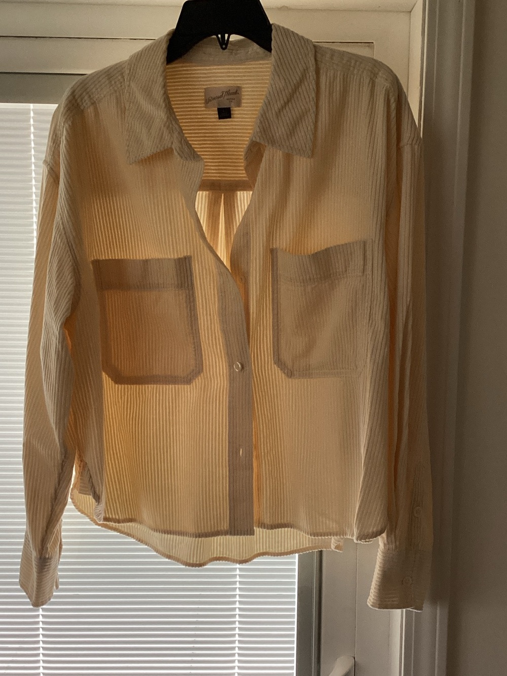 Beautiful soft yellow color- light weight corduroy shirt/shacket